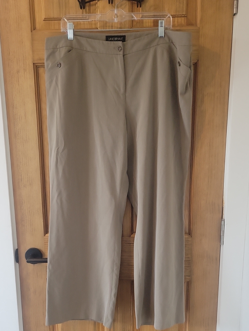 Lane Bryant Taupe Wide-Leg Pants